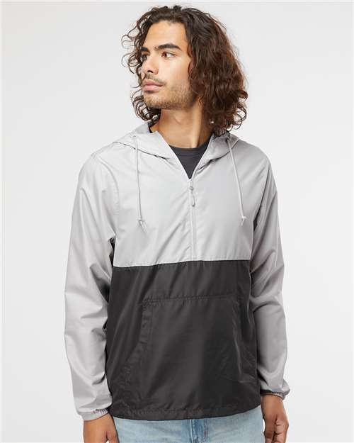 Custom Embroidered  Independent Trading Co. Lightweight Quarter-Zip Windbreaker Pullover Jacket EXP54LWP  