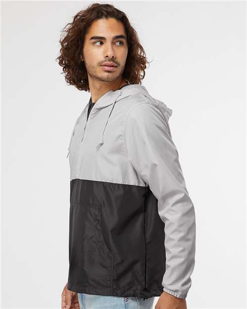Independent Trading Co. Lightweight Quarter-Zip Windbreaker Pullover Jacket EXP54LWP Custom Embroidered Business Logo