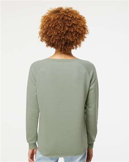 Independent Trading Co. Women's California Wave Wash Crewneck Sweatshirt PRM2000 Custom Embroidered Business Logo