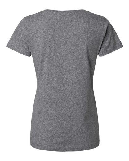 LAT Women's Fine Jersey V-Neck Tee 3507 Granite Heather