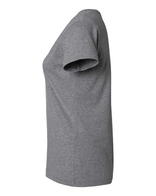 LAT Women's Fine Jersey V-Neck Tee 3507 Granite Heather