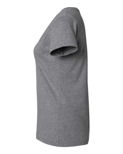 LAT Women's Fine Jersey V-Neck Tee 3507 Granite Heather