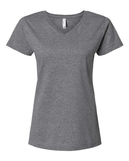 LAT Women's Fine Jersey V-Neck Tee 3507 Granite Heather