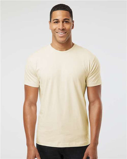 Custom Embroidered  LAT Fine Jersey Tee 6901 Natural