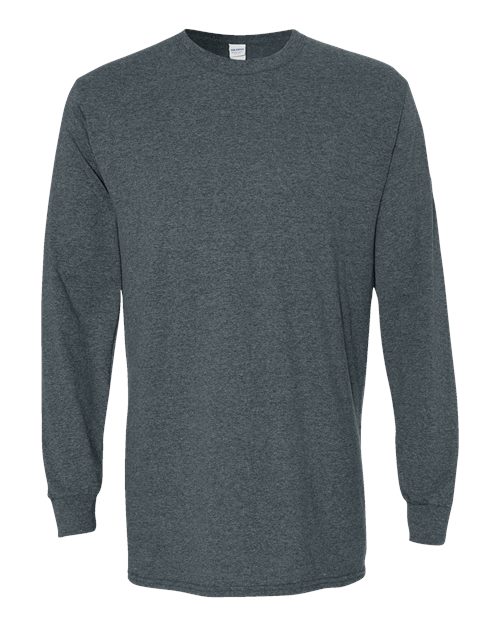 Gildan Heavy Cotton™ Long Sleeve T-Shirt 5400 Dark Heather Custom Embroidered Business Logo