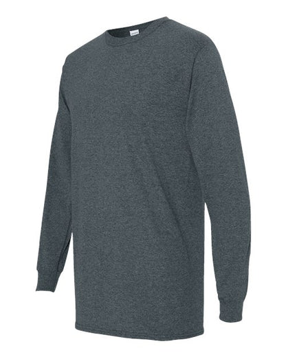 Gildan Heavy Cotton™ Long Sleeve T-Shirt 5400 Dark Heather Custom Embroidered Business Logo
