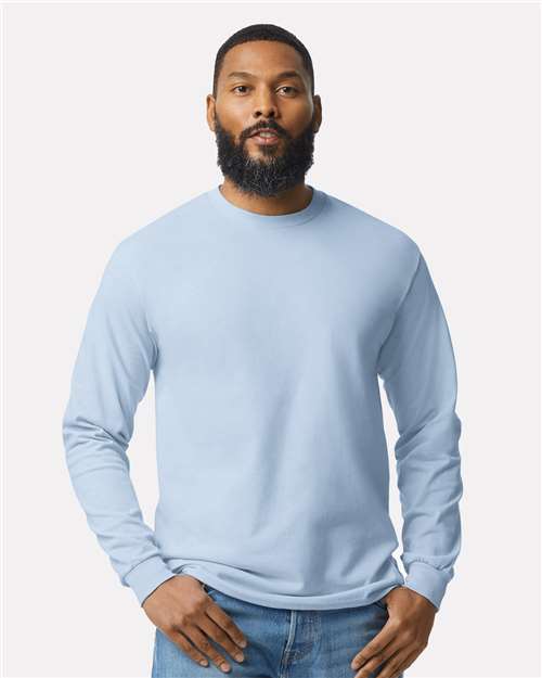 Custom Embroidered  Gildan Heavy Cotton™ Long Sleeve T-Shirt 5400 Light Blue