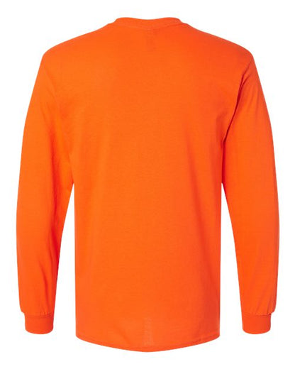 Gildan Heavy Cotton™ Long Sleeve T-Shirt 5400 Orange Custom Embroidered Business Logo