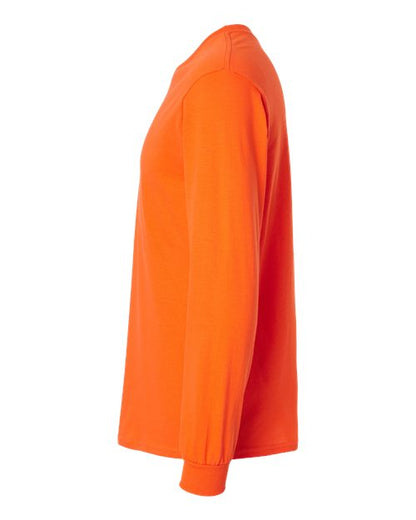 Gildan Heavy Cotton™ Long Sleeve T-Shirt 5400 Orange Custom Embroidered Business Logo
