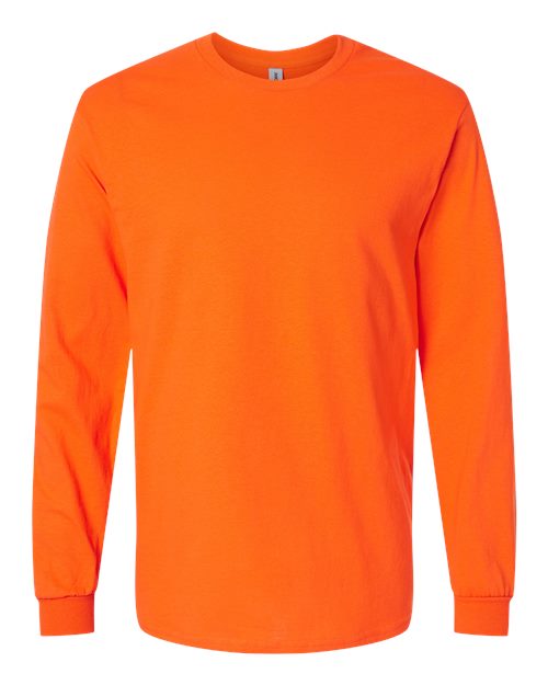 Gildan Heavy Cotton™ Long Sleeve T-Shirt 5400 Orange Custom Embroidered Business Logo