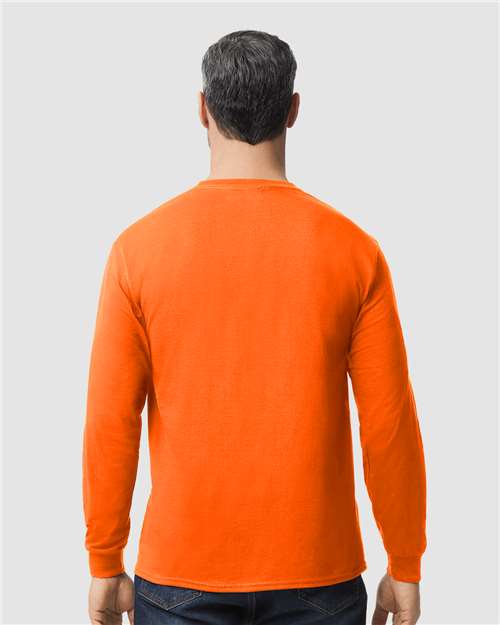 Gildan Heavy Cotton™ Long Sleeve T-Shirt 5400 Orange Custom Embroidered Business Logo