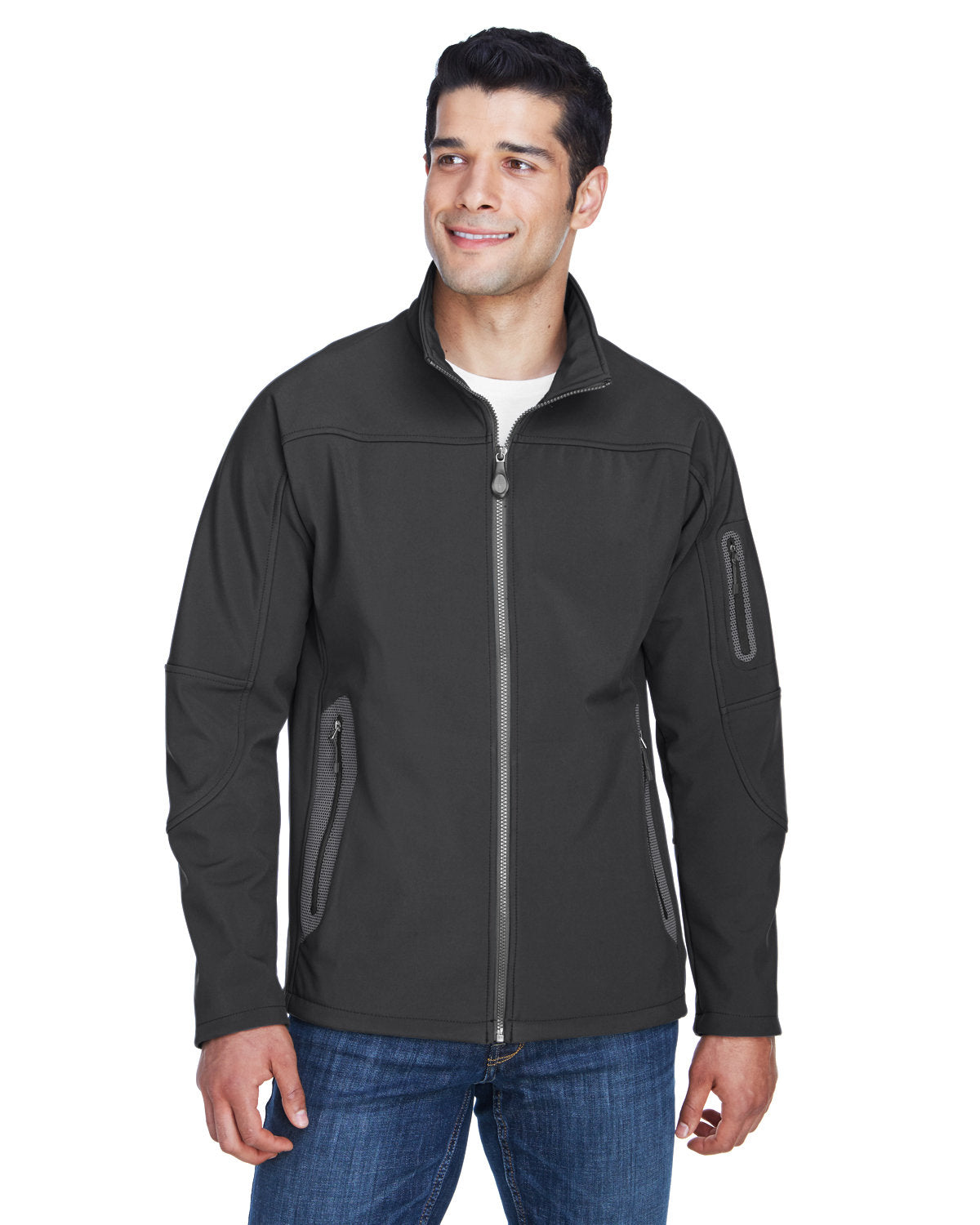 North End Men's Three-Layer Fleece Bonded Soft Shell Technical Jacket 88138