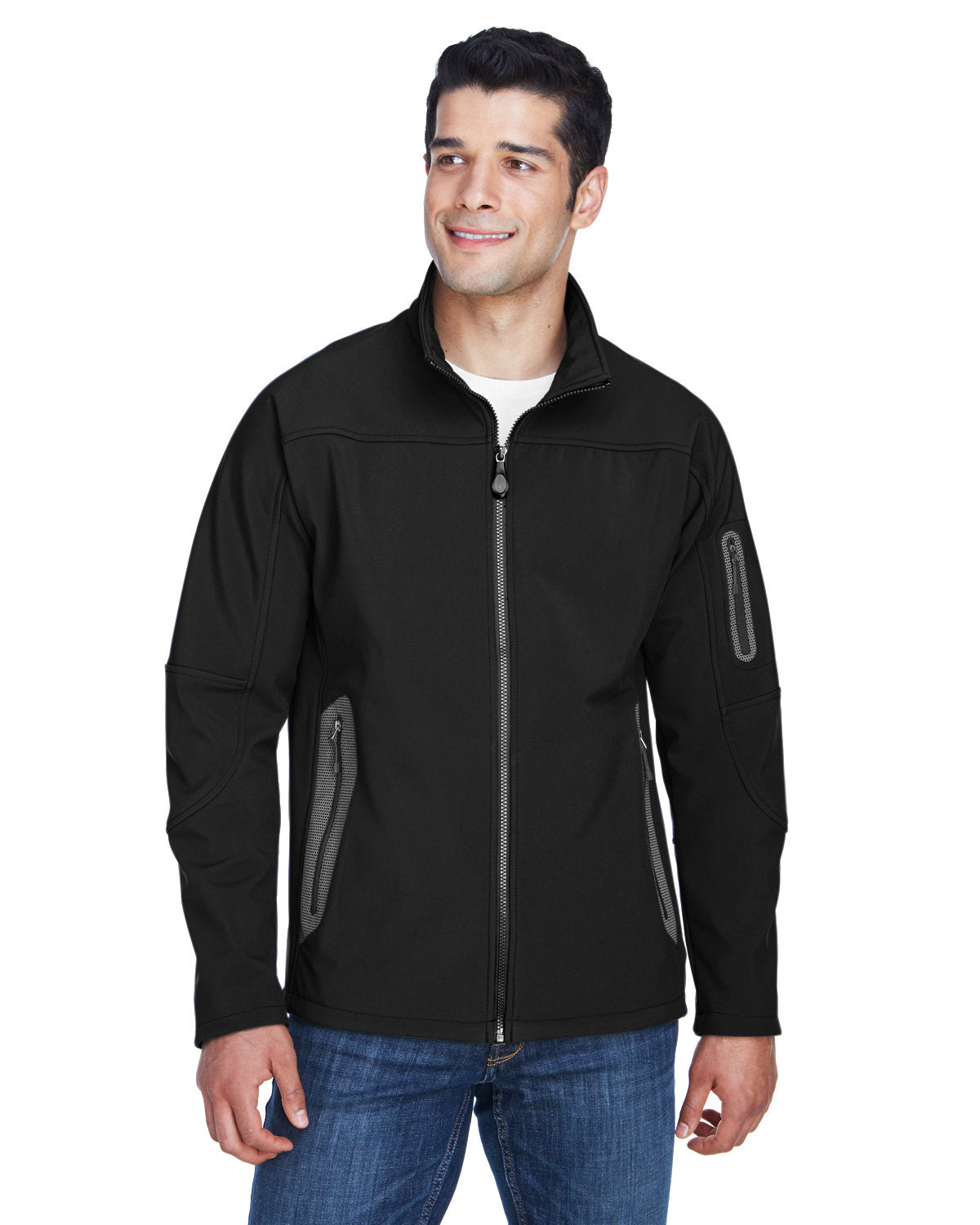 North End Men's Three-Layer Fleece Bonded Soft Shell Technical Jacket 88138