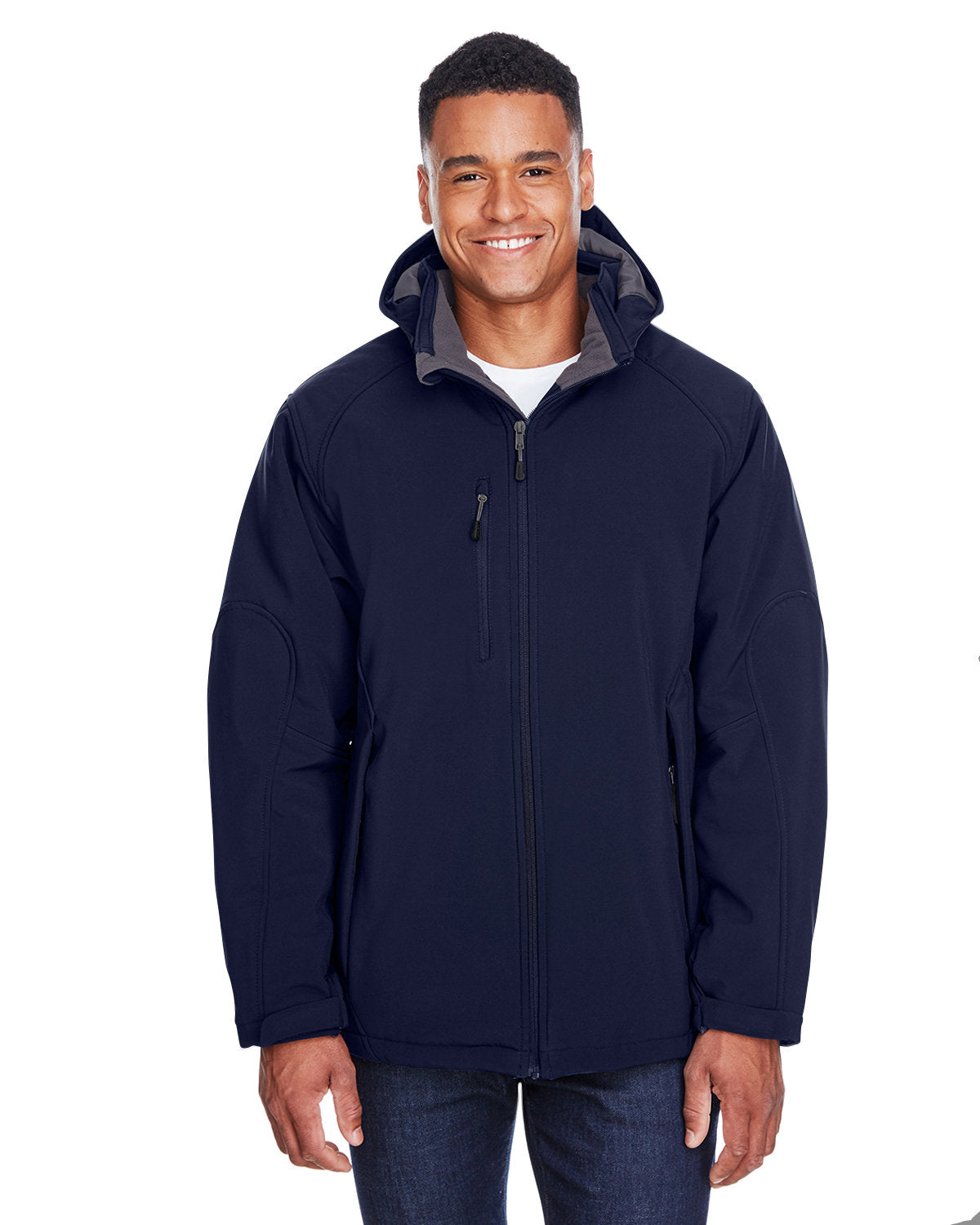 North End Men's Glacier Insulated Three-Layer Fleece Bonded Soft Shell Jacket with Detachable Hood 88159