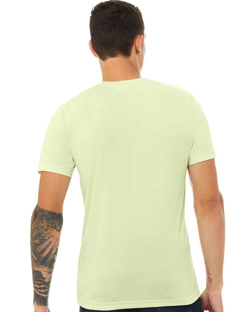 BELLA + CANVAS Triblend Tee 3413 Spring Green Triblend Custom Embroidered Business Logo