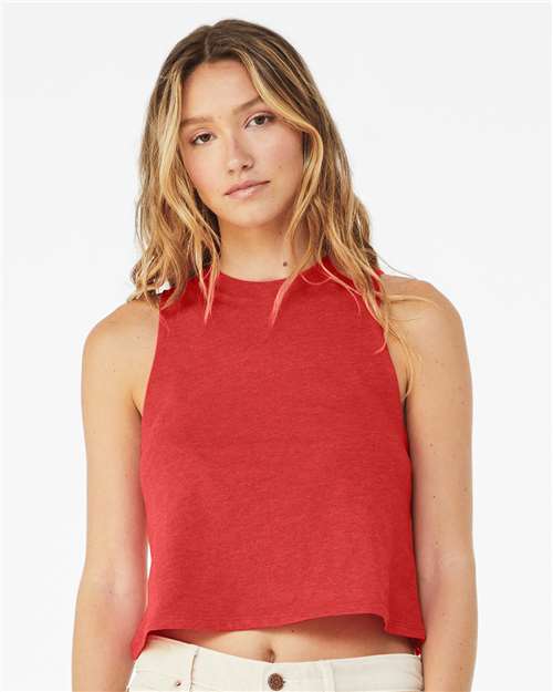 Custom Embroidered  BELLA + CANVAS Women's Racerback Crop Tank 6682  