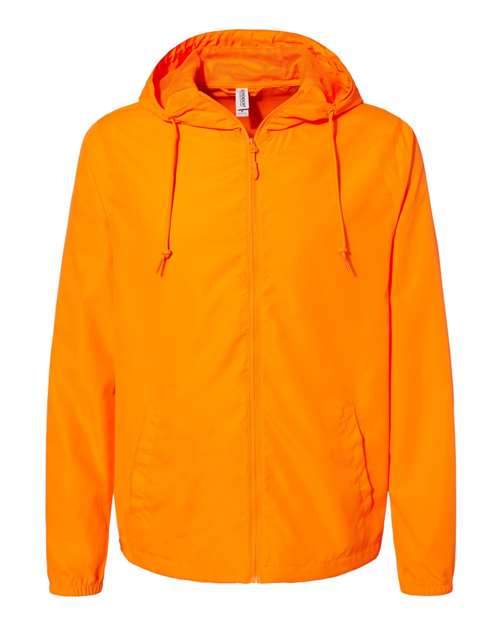 Independent Trading Co. Lightweight Windbreaker Full-Zip Jacket EXP54LWZ Safety Orange Custom Embroidered Business Logo