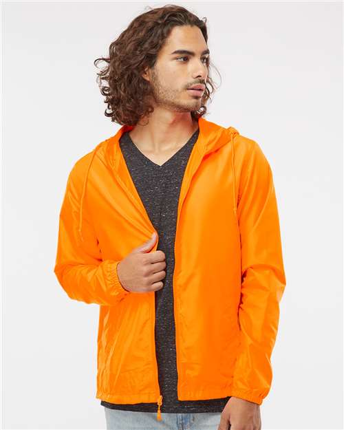 Independent Trading Co. Lightweight Windbreaker Full-Zip Jacket EXP54LWZ Red Custom Embroidered Business Logo