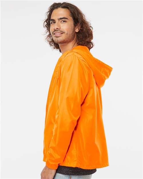 Independent Trading Co. Lightweight Windbreaker Full-Zip Jacket EXP54LWZ Safety Orange Custom Embroidered Business Logo