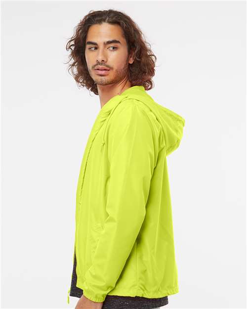 Independent Trading Co. Lightweight Windbreaker Full-Zip Jacket EXP54LWZ Safety Yellow Custom Embroidered Business Logo