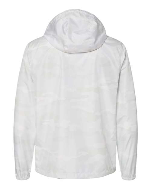 Independent Trading Co. Lightweight Windbreaker Full-Zip Jacket EXP54LWZ White Camo Custom Embroidered Business Logo