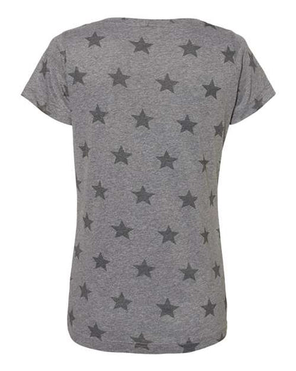 Code Five Women's Star Print Scoop Neck Tee 3629