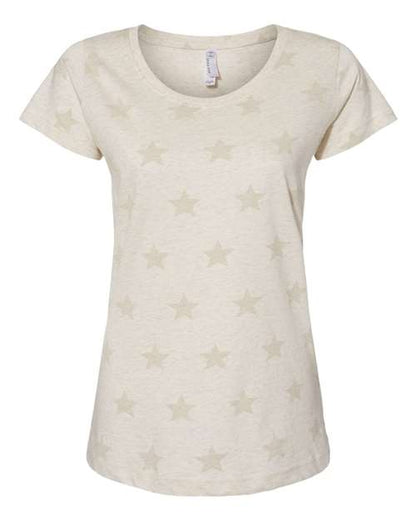 Code Five Women's Star Print Scoop Neck Tee 3629