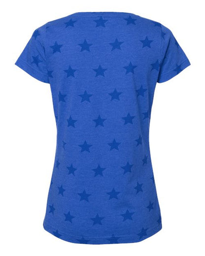 Code Five Women's Star Print Scoop Neck Tee 3629