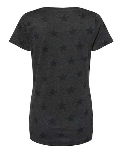 Code Five Women's Star Print Scoop Neck Tee 3629