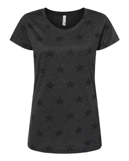 Code Five Women's Star Print Scoop Neck Tee 3629