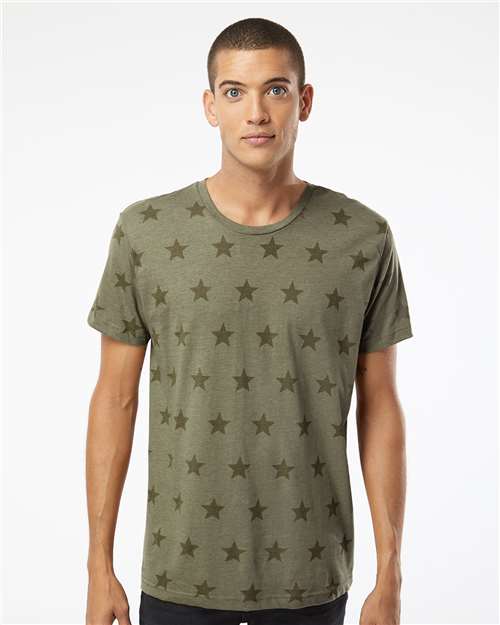 Custom Embroidered  Code Five Star Print Tee 3929  