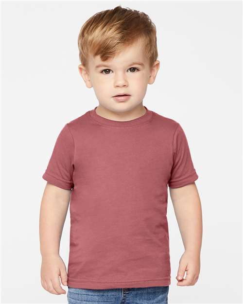 Custom Embroidered  Rabbit Skins Toddler Fine Jersey Tee 3321 Rouge