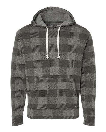 J. America Triblend Fleece Hooded Sweatshirt 8871 Smoke Triblend Buffalo
