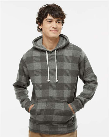 Custom Embroidered  J. America Triblend Fleece Hooded Sweatshirt 8871 Smoke Triblend Buffalo