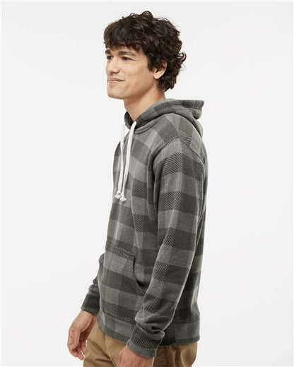 J. America Triblend Fleece Hooded Sweatshirt 8871 Smoke Triblend Buffalo