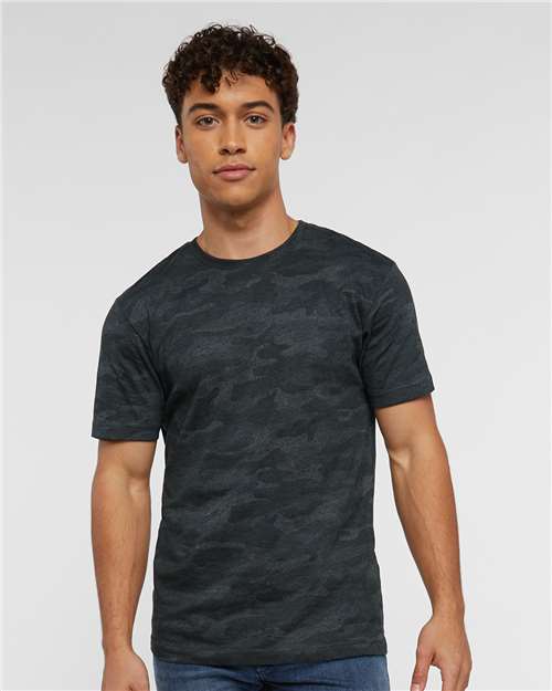 Custom Embroidered  LAT Fine Jersey Tee 6901 Storm Camo