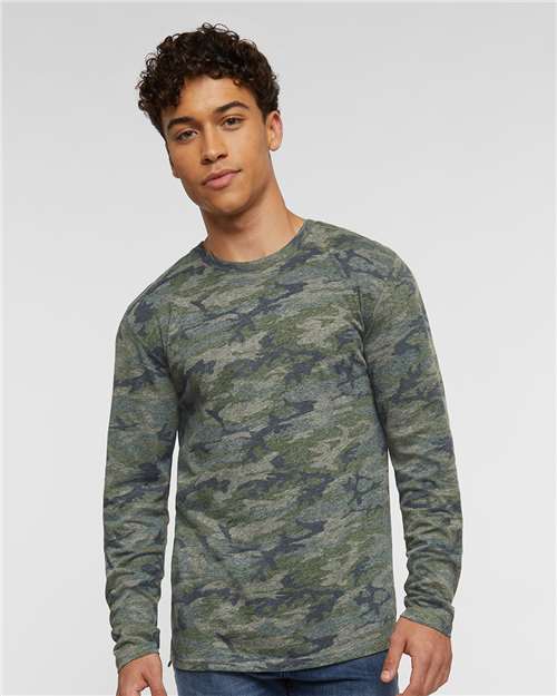 Custom Embroidered  LAT Fine Jersey Long Sleeve Tee 6918 Vintage Camo
