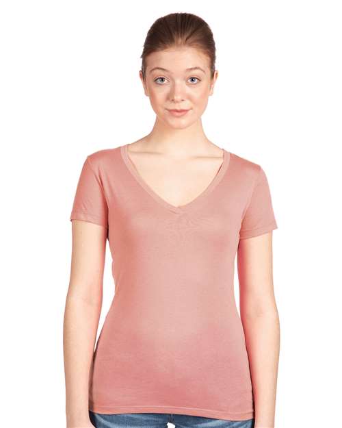 Next Level Women's Ideal V-Neck T-Shirt 1540 Desert Pink