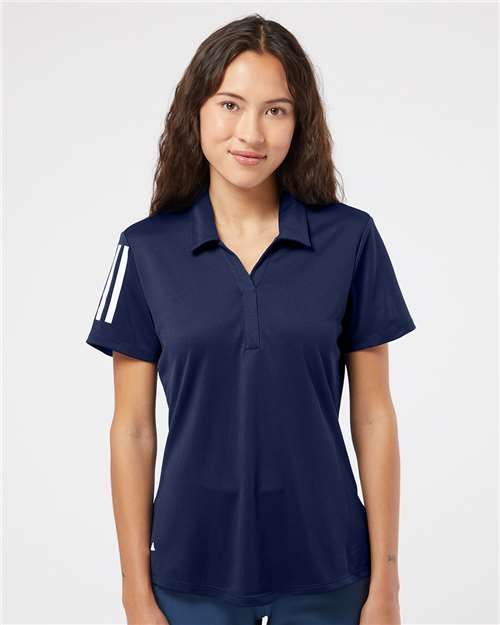 Adidas Women's Floating 3-Stripes Polo A481 Custom Embroidered Business Logo