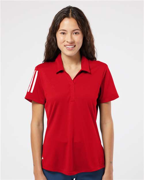 Adidas Women's Floating 3-Stripes Polo A481 Custom Embroidered Business Logo