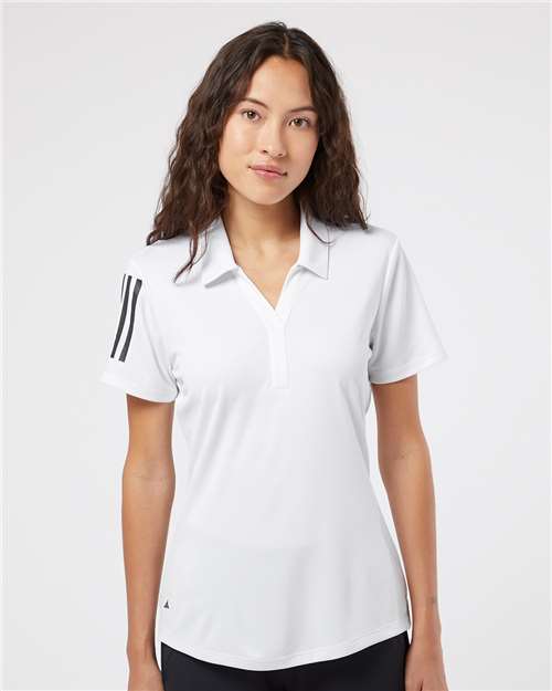 Adidas Women's Floating 3-Stripes Polo A481 Custom Embroidered Business Logo