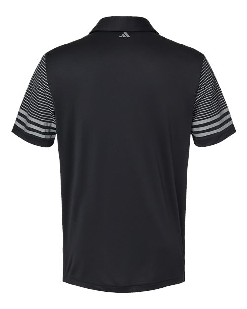 Adidas Striped Sleeve Polo A490 Custom Embroidered Business Logo