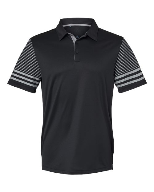 Adidas Striped Sleeve Polo A490 Custom Embroidered Business Logo