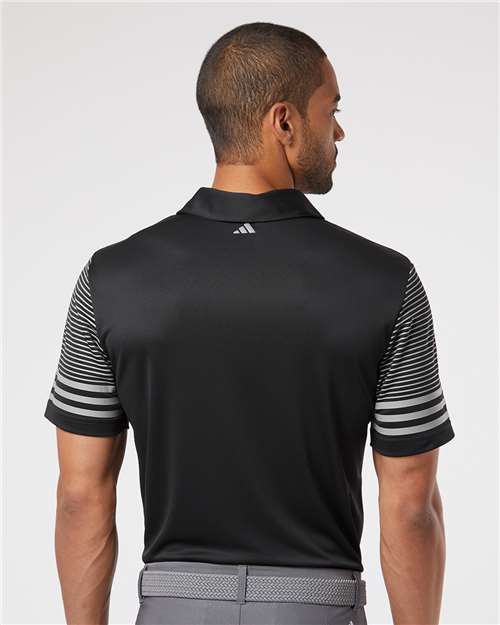 Adidas Striped Sleeve Polo A490 Custom Embroidered Business Logo