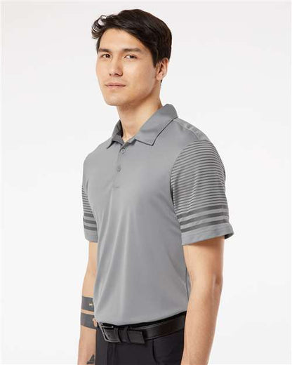 Adidas Striped Sleeve Polo A490 Custom Embroidered Business Logo