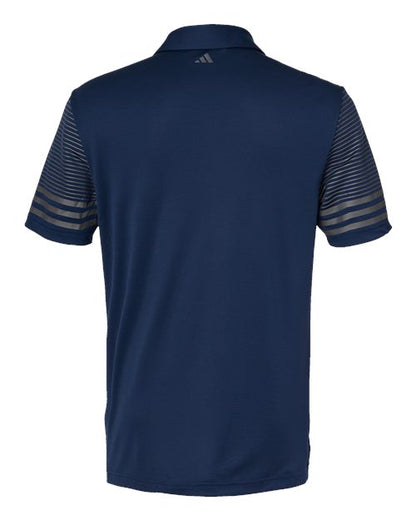 Adidas Striped Sleeve Polo A490 Custom Embroidered Business Logo