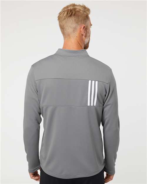 Adidas 3-Stripes Double Knit Quarter-Zip Pullover A482 Custom Embroidered Business Logo