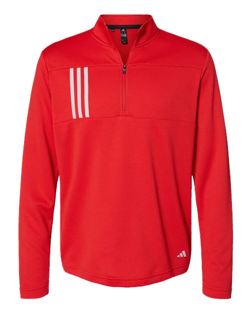 Adidas 3-Stripes Double Knit Quarter-Zip Pullover A482 Custom Embroidered Business Logo