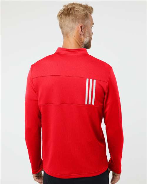 Adidas 3-Stripes Double Knit Quarter-Zip Pullover A482 Custom Embroidered Business Logo