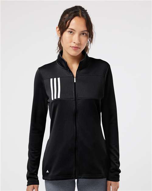 Adidas Women's 3-Stripes Double Knit Full-Zip A483 Custom Embroidered Business Logo